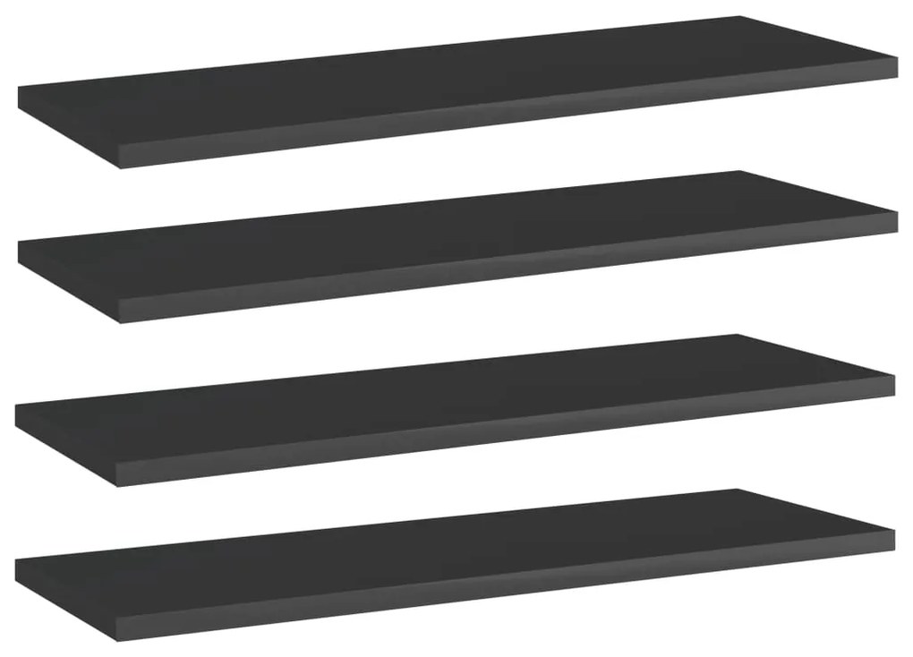 vidaXL Prateleiras para estante 4 pcs 60x20x1,5cm contraplacado preto