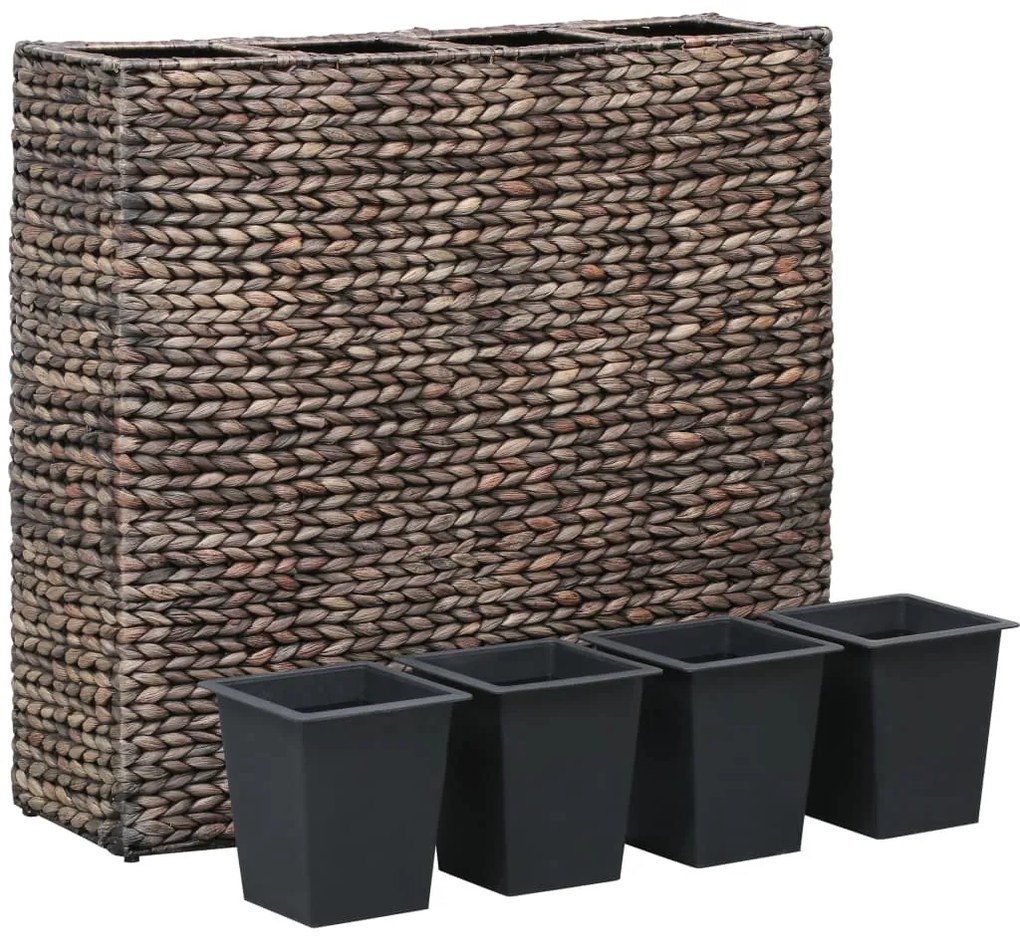 Floreira alta com 4 vasos jacinto de água castanho