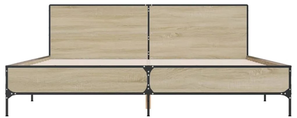 Estrutura de cama 200x200 cm derivados madeira/metal