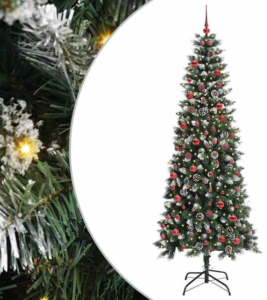 vidaXL Árvore de Natal Artificial Verde 210 cm PVC, Plástico e Aço