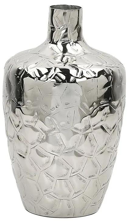 Vaso decorativo em alumínio 33 cm prateado INSHAS Beliani