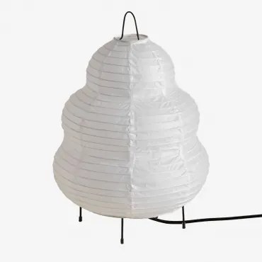 Candeeiro De Mesa Em Papel De Arroz E Ferro Gogian Branco - Sklum