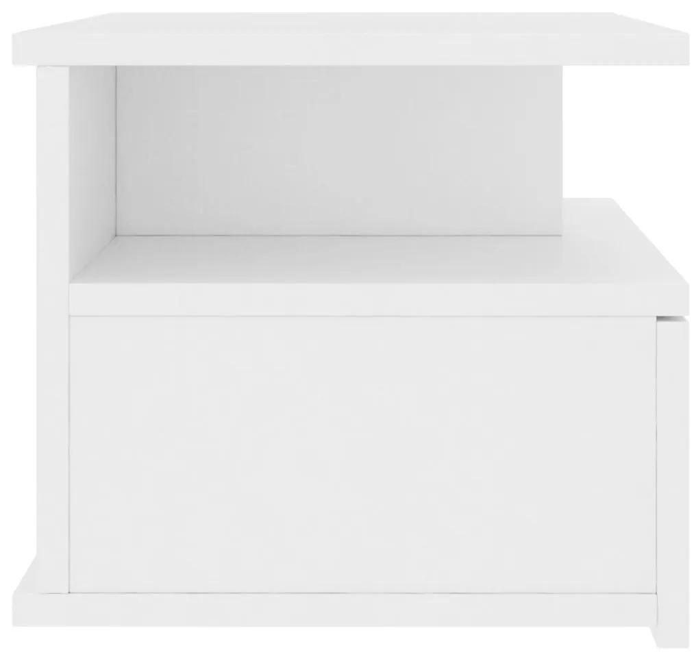 Mesa cabeceira suspensa 2 pcs 40x31x27 cm contraplacado branco