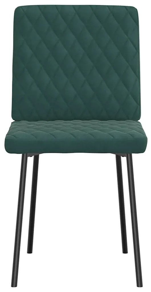 Cadeiras de jantar 6 pcs veludo verde-escuro