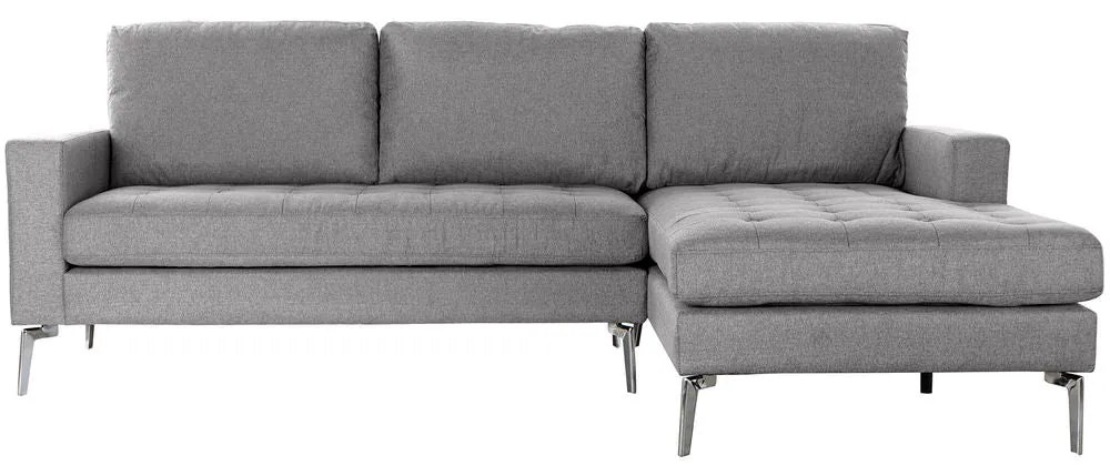 Sofá Chaise Longue DKD Home Decor Cinzento Linho Metal (240 x 160 x 84 cm)