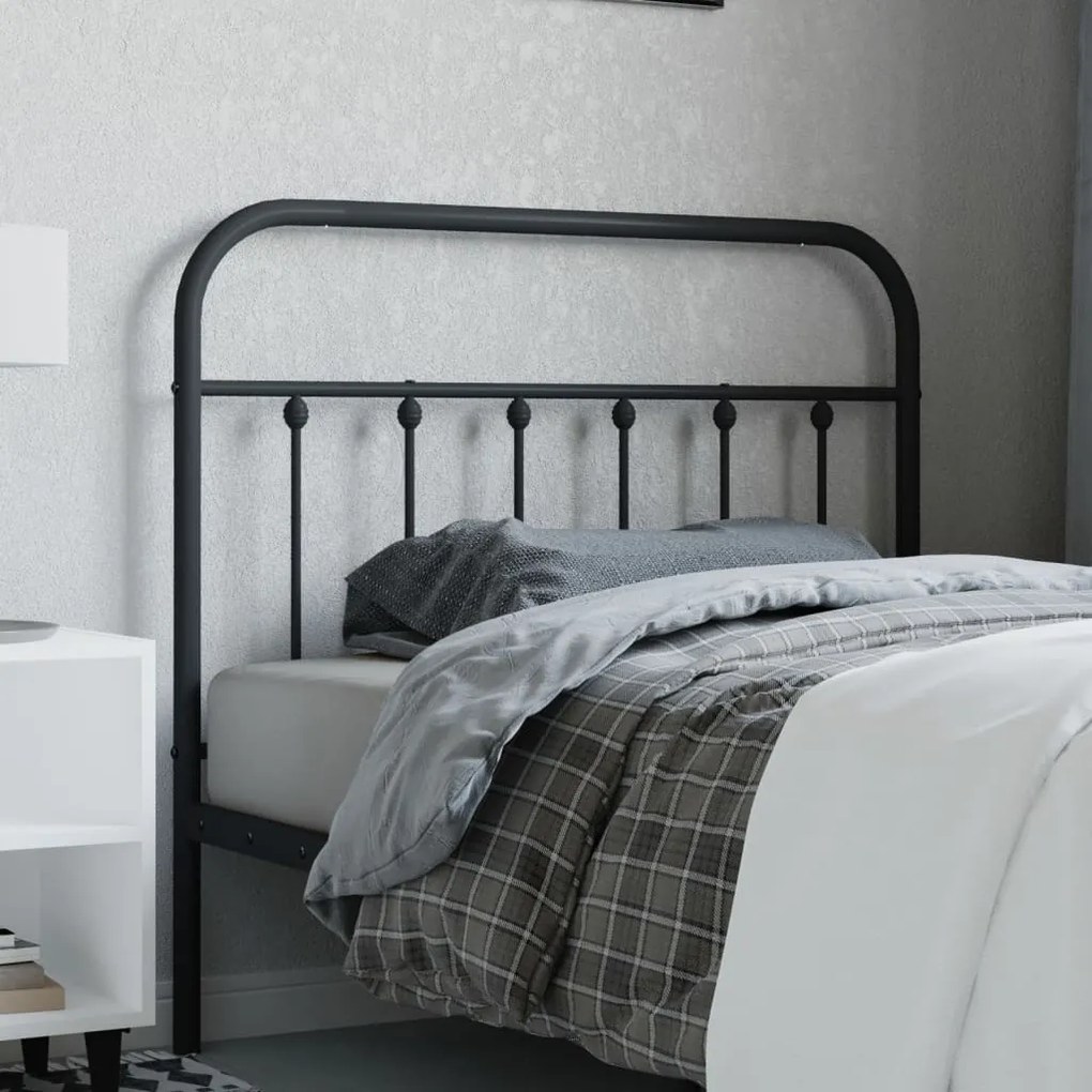 vidaXL Cabeceira de cama 107 cm metal preto