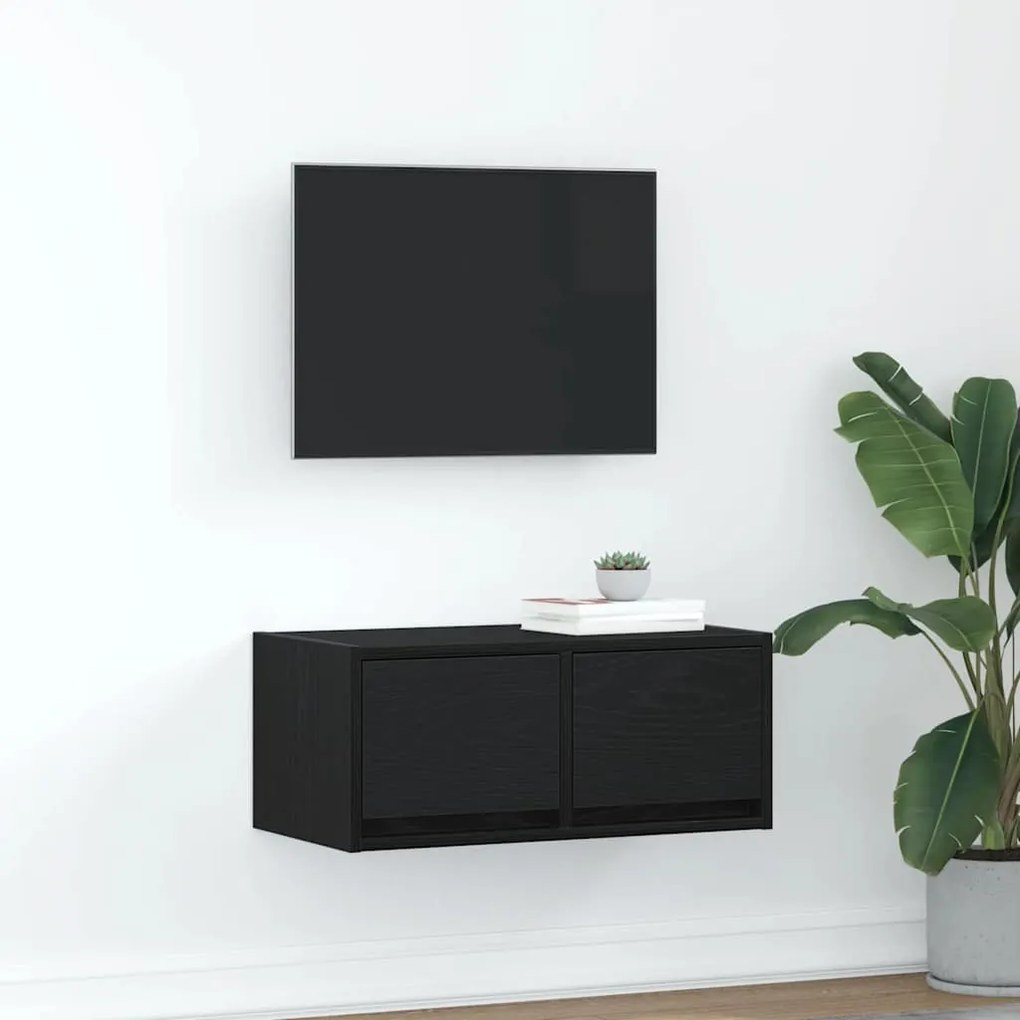 vidaXL Móvel de TV 60x31x25,5 cm derivados de madeira carvalho preto
