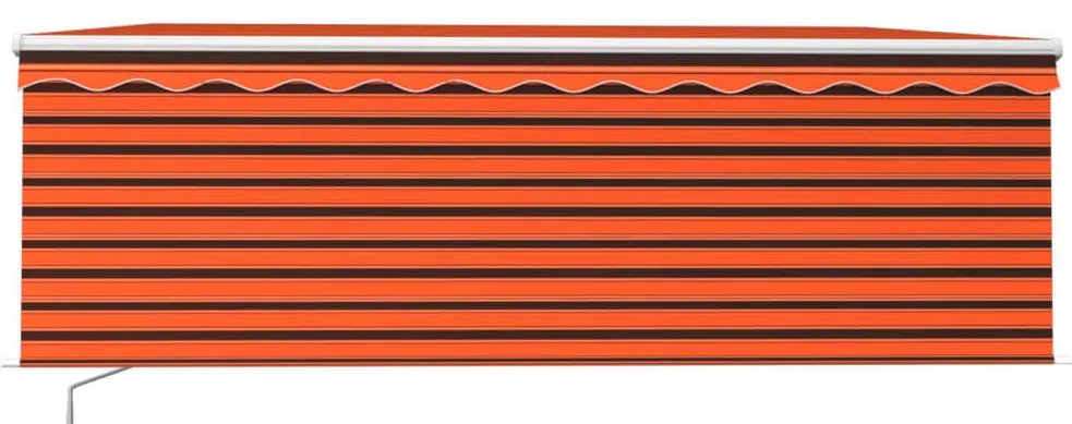 Toldo retrátil manual com estore 4,5x3 m laranja/castanho