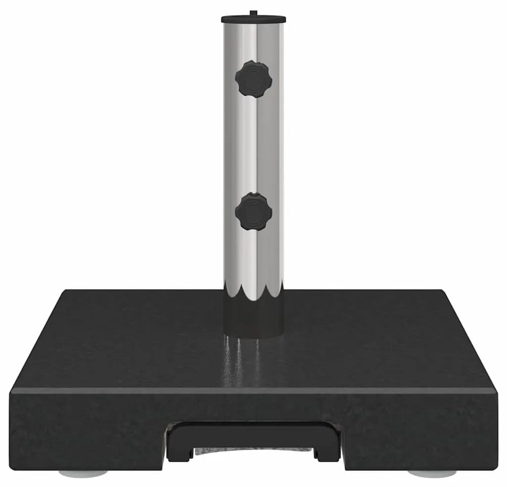 Base de Guarda-Sol Movível com Cabo em Granito Preto de 29 kg, Quadrad