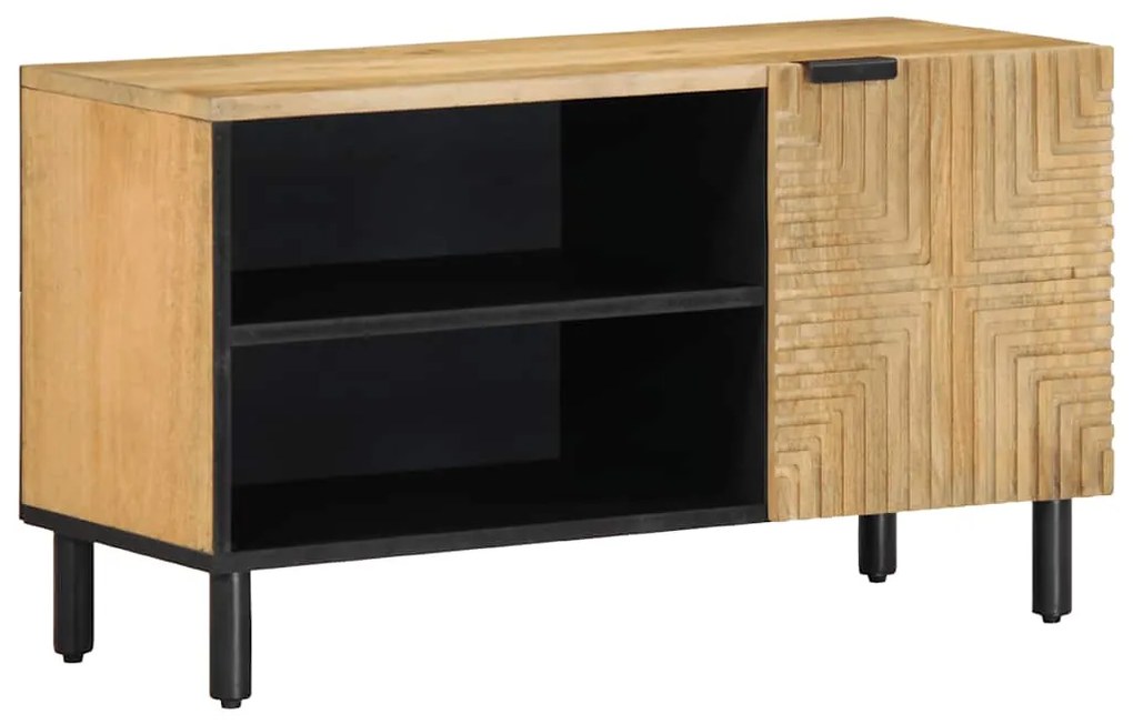 Móvel de TV 80x31,5x46 cm madeira de mangueira maciça castanho