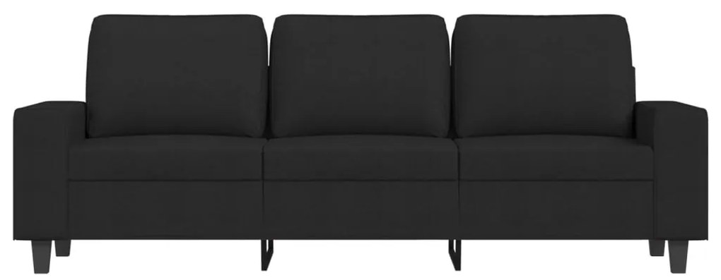 Sofá de 3 lugares tecido 180 cm preto