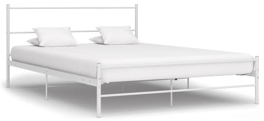 vidaXL Estrutura de cama em metal branco 140x200 cm