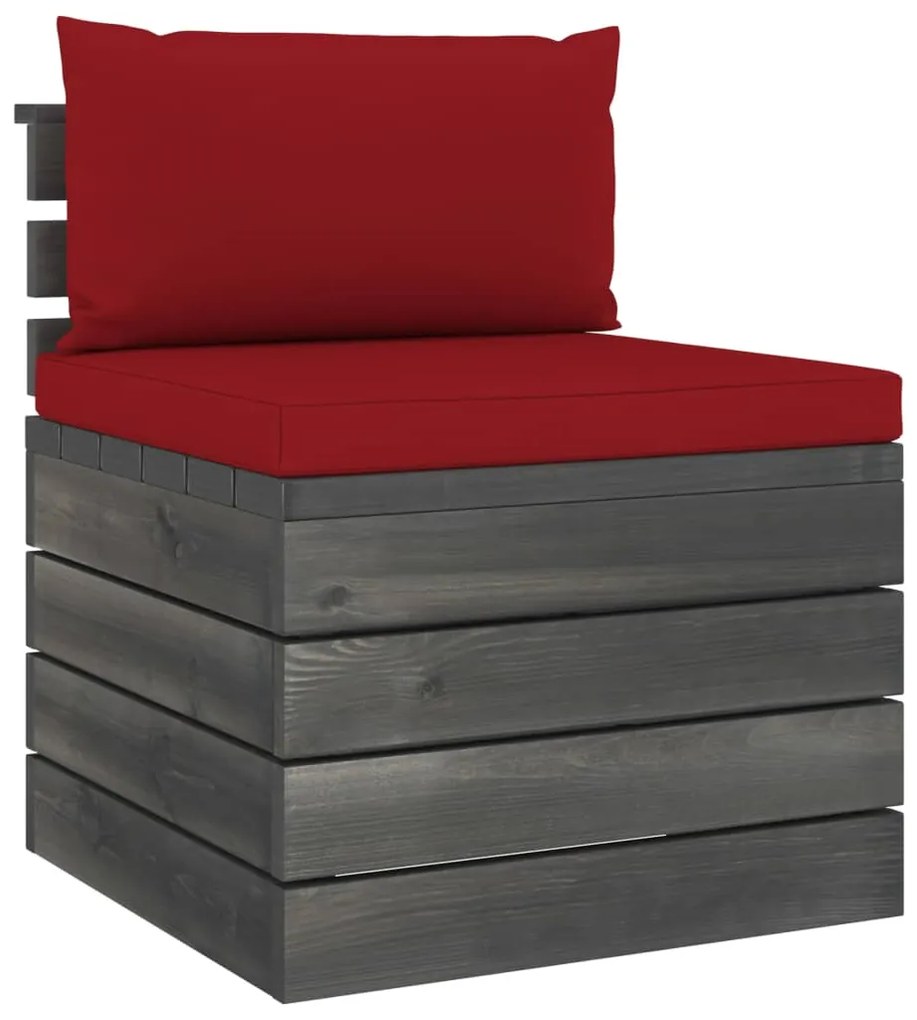 2 pcs conjunto lounge de paletes com almofadões pinho maciço