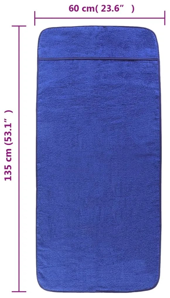 Toalhas de praia 6 pcs 60x135 cm tecido 400 GSM azul royal