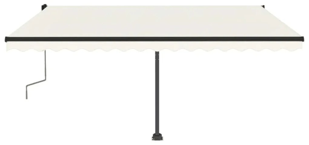 Toldo retrátil manual com LED 400x350 cm cor creme