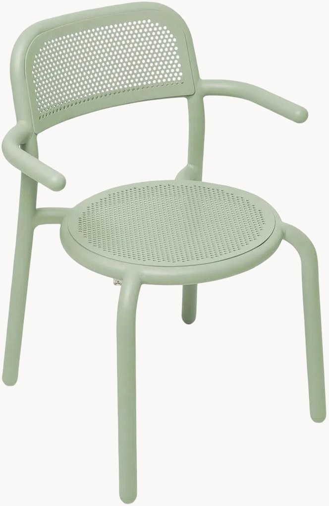 Cadeiras de jantar empilháveis para jardim com apoio de braços Toní, conjunto de 2