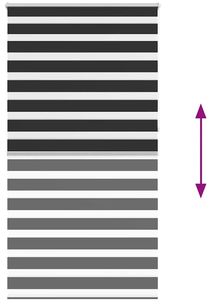 Estore de rolo 120 x 230 cm, linhas de zebra / Preto