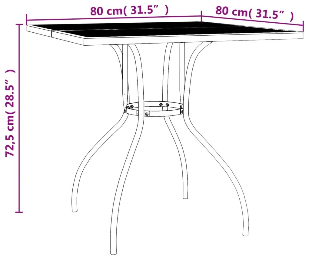 5 pcs conjunto de jantar para jardim aço antracite