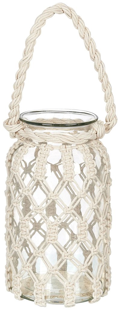 Lanterna de vidro branco 28 cm JALEBI Beliani