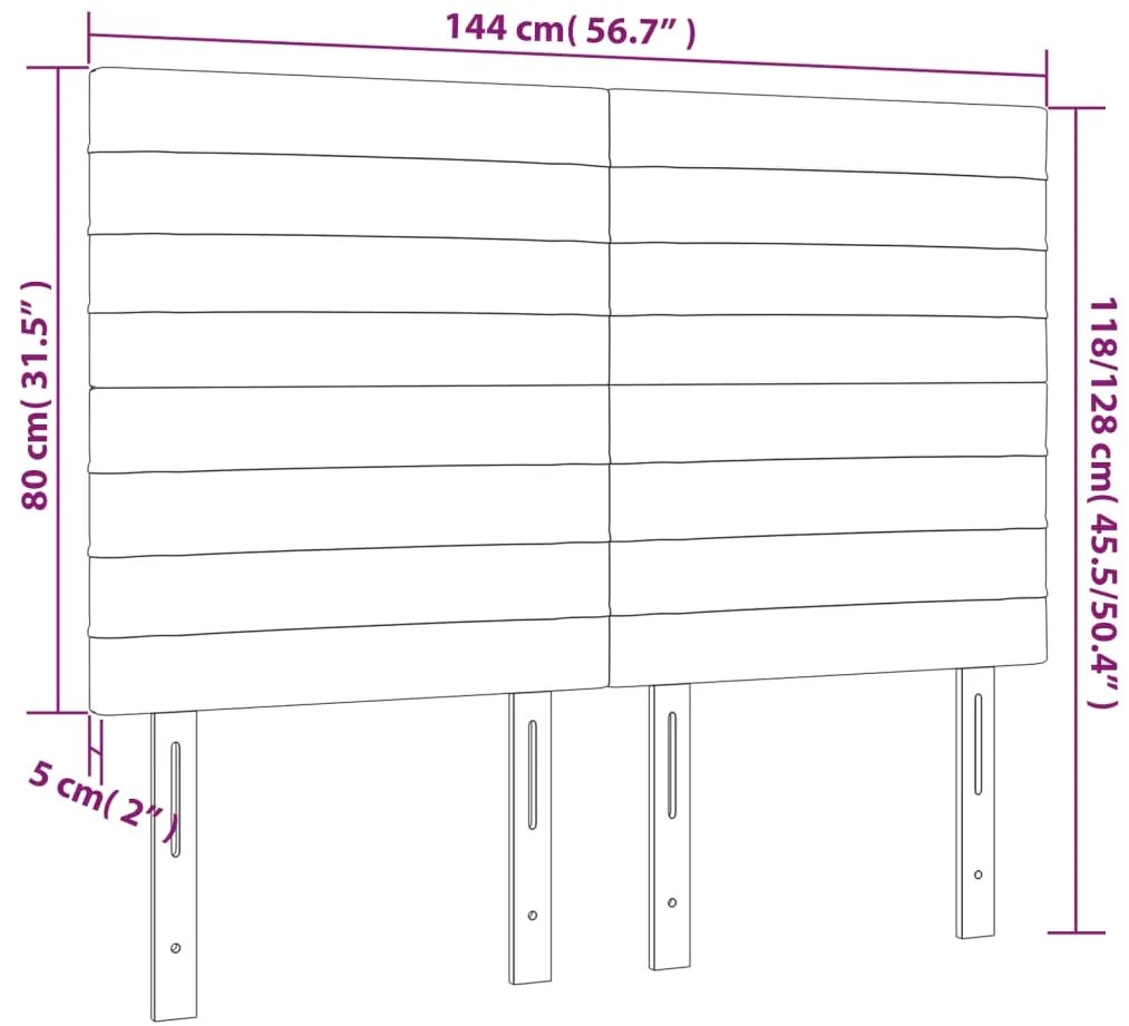 Cabeceira de cama c/ LED veludo 144x5x118/128 cm verde-escuro