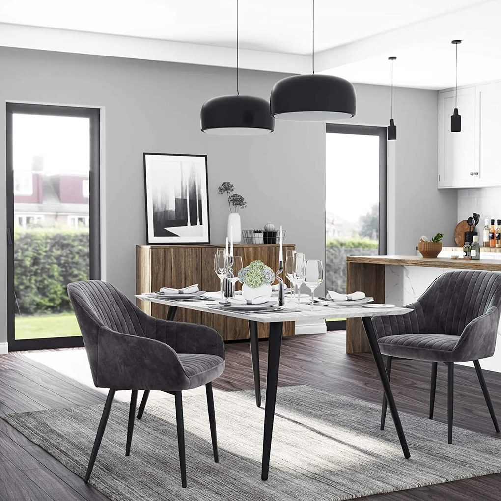 Conjunto de 4 cadeiras de jantar cinzentas