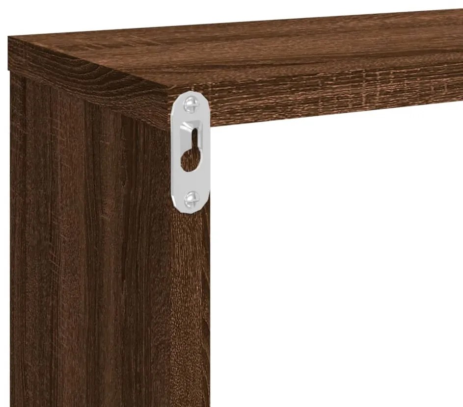 Prateleiras em cubo 4pcs derivados de madeira carvalho castanho