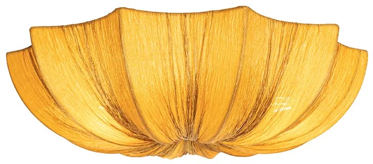 Candeeiro de teto design seda dourado 52 cm 3-luzes - Plu Design