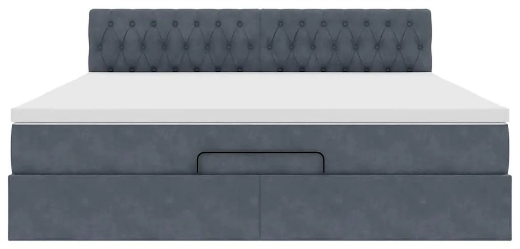 Estrutura de cama otomana com colchão 180x200cm cinzento escuro