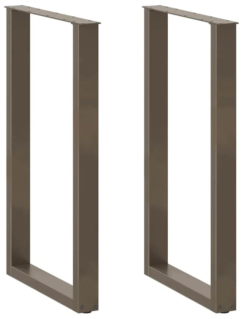 vidaXL Pés de mesa de bar em forma de U, 2 peças, aço natural, 60x(100-101) cm, aço