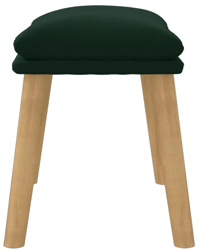 Apoio de pés 45x29,5x35 cm veludo verde-escuro