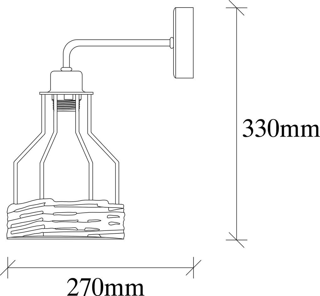 Candeeiro de Parede Fiko – Preto – 17 x 27 cm