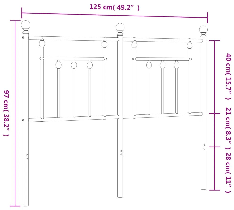 Cabeceira de cama 120 cm metal branco