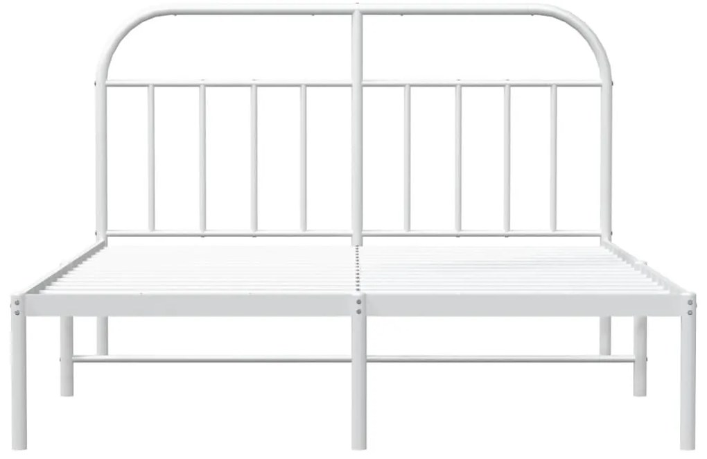 Estrutura de cama com cabeceira 140x200 cm metal branco