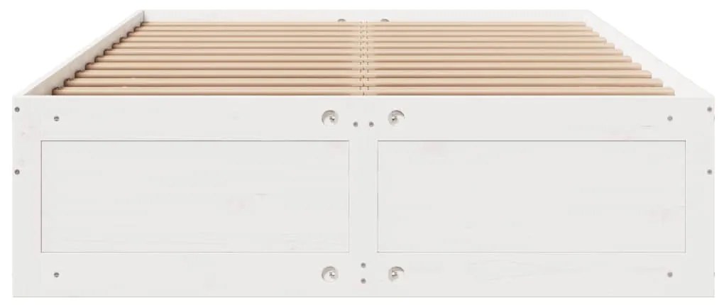 Cama sem colchão com gavetas 160x200 cm pinho maciço branco