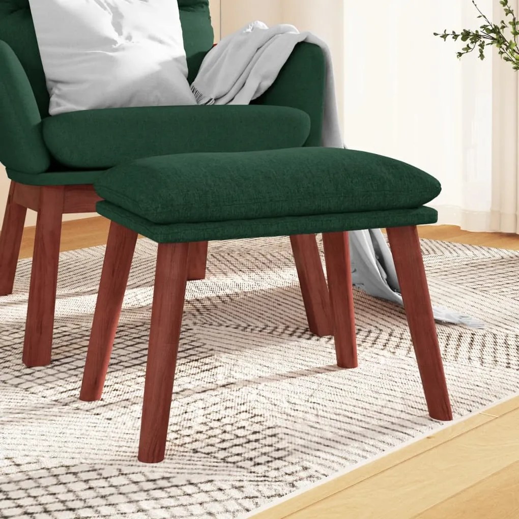 341462 vidaXL Apoio de pés 45x29,5x35 cm tecido verde-escuro