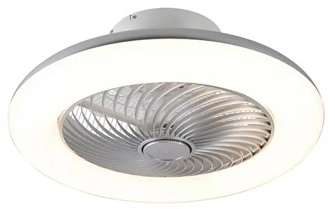 Ventilador de teto prateado com LED e comando remoto - Clima Design