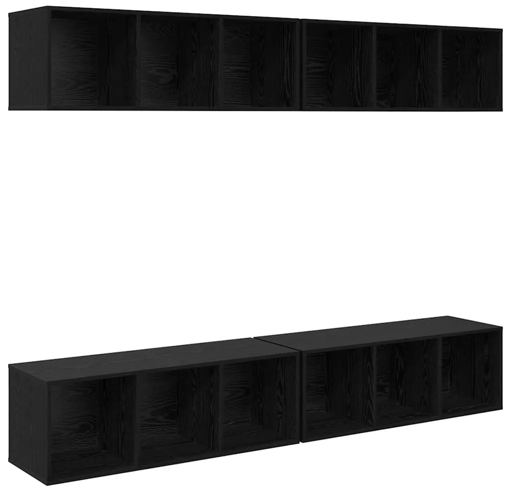 Gabinete de TV de Parede com prateleira com armazenamento 4 pcs Carval