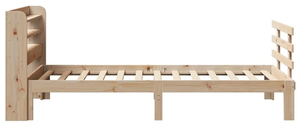 Estrutura de cama com cabeceira 100x200cm pinho maciço