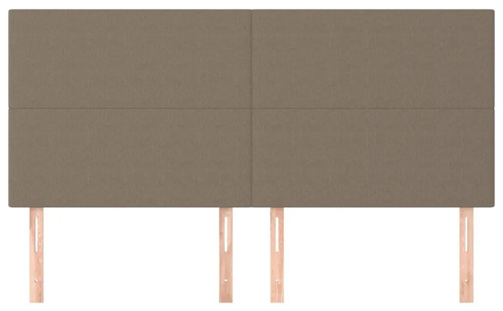 Cabeceira cama 4 pcs tecido 100x5x78/88 cm cinzento-acastanhado