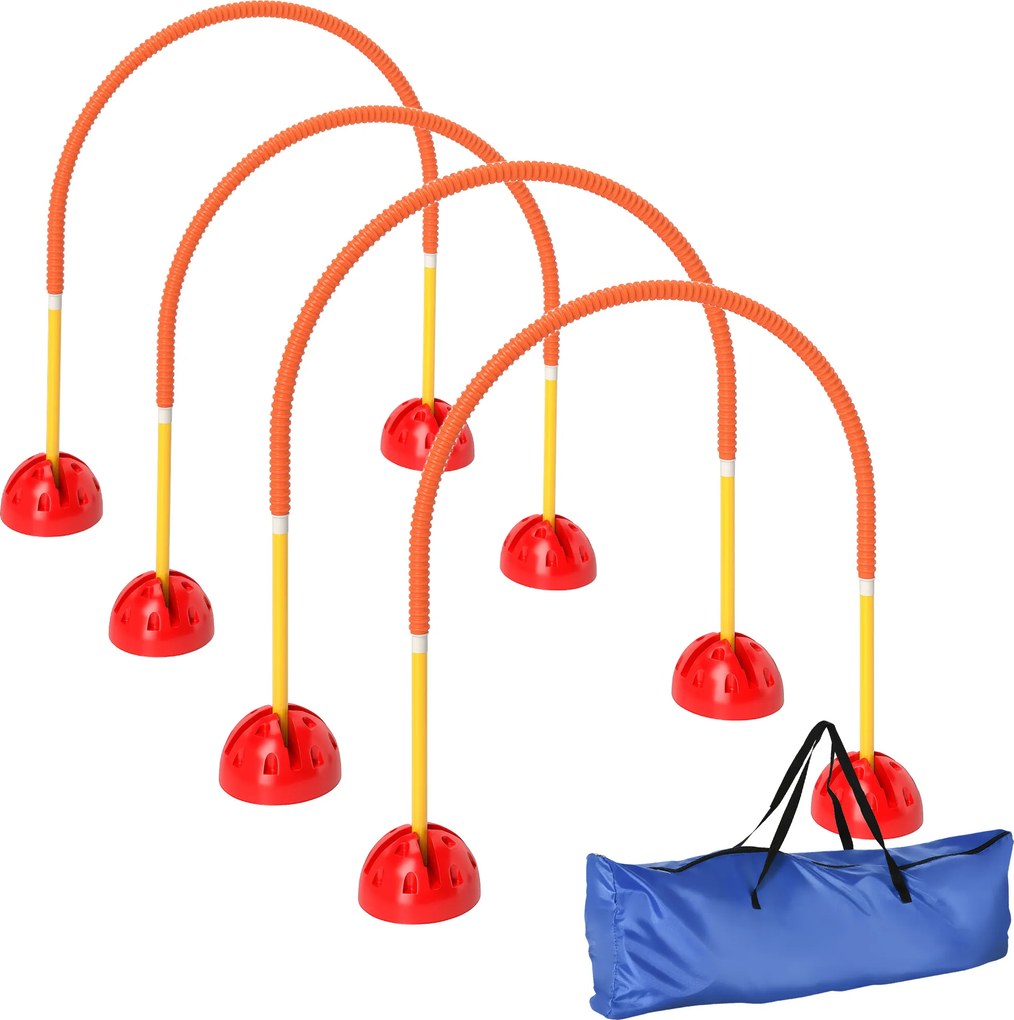 PawHut Kit de equipamento de agilidade para cães com 4 portas de largura ajustável, bolsa de transporte, amarelo e laranja | Aosom Portugal