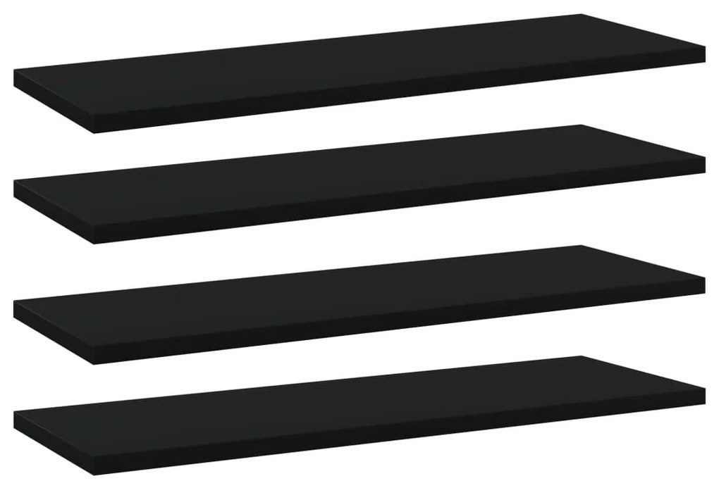 vidaXL Prateleiras para estante 4 pcs 60x20x1,5cm contraplacado preto