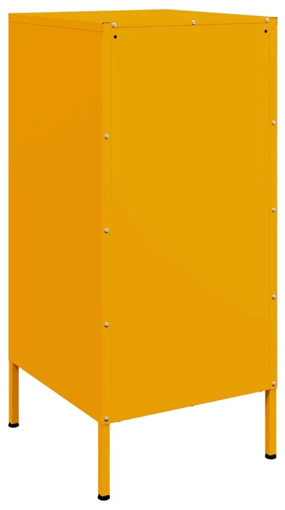 Aparadores 2 pcs 36x39x79 cm aço amarelo mostarda