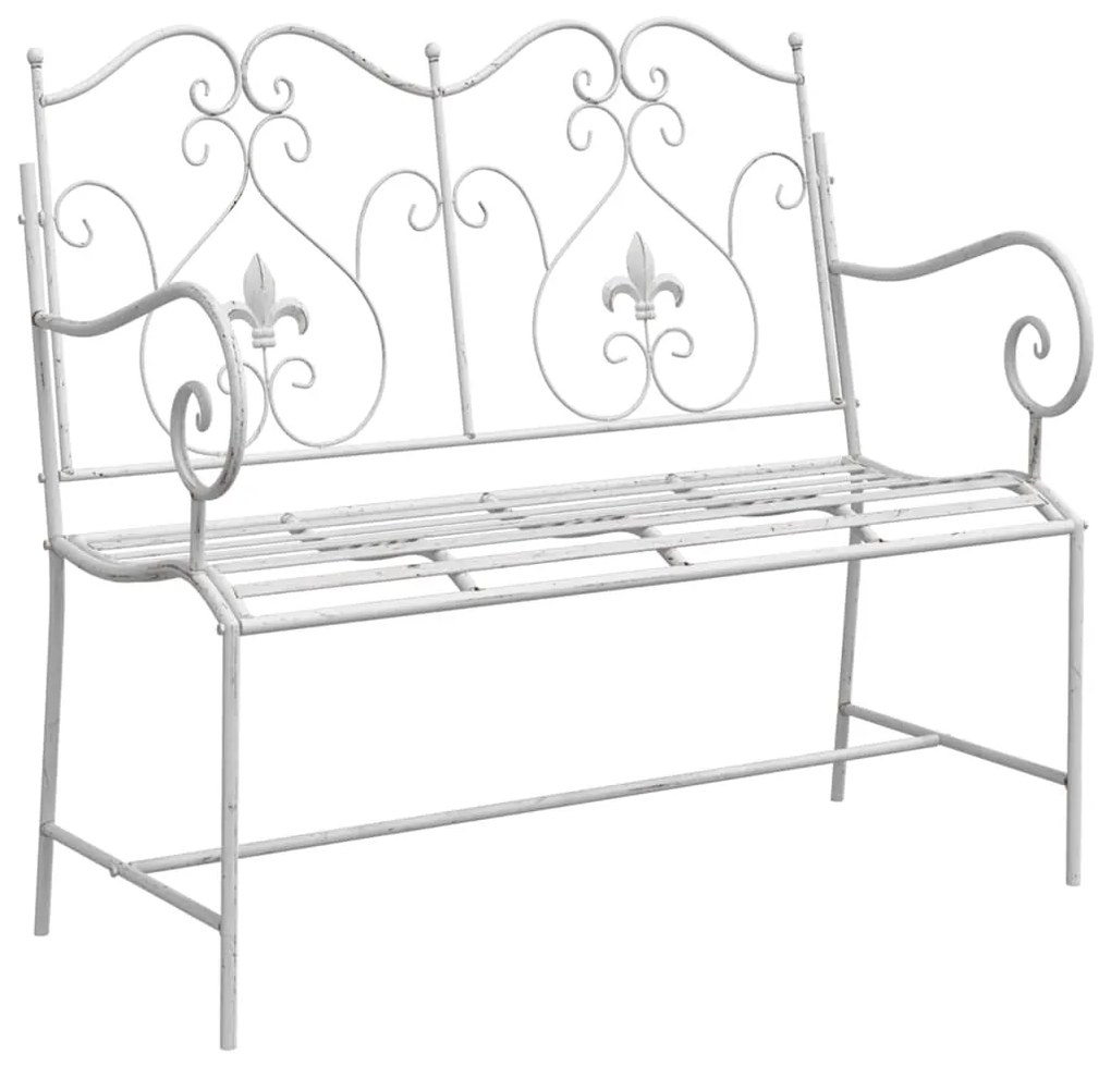Banco Branco Metal 104 x 54 x 93 cm Durável Banco Exterior