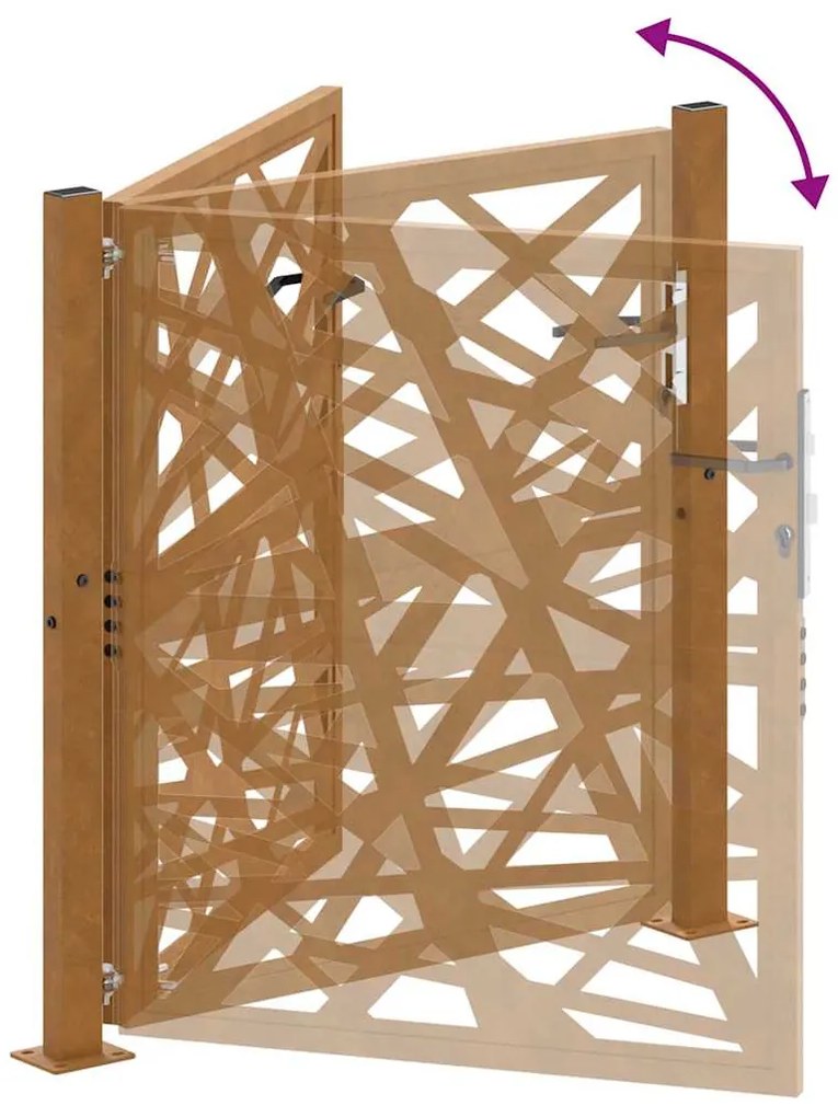 Portão de jardim 105x105 cm design de luz em aço resistente