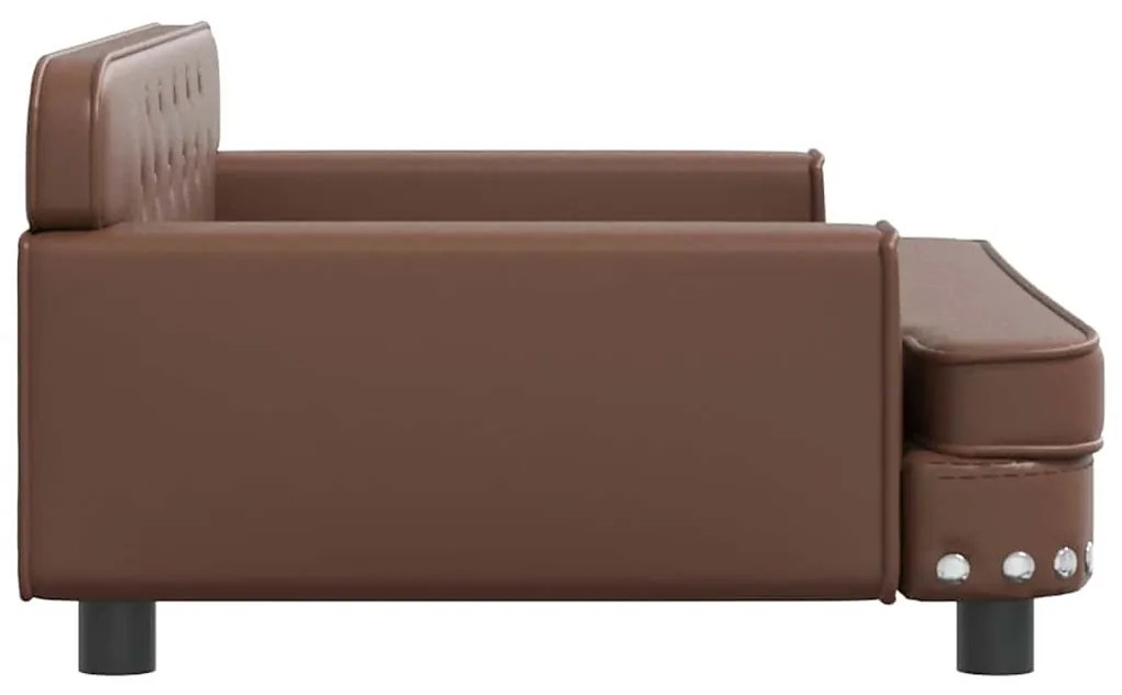 Cama para cães 90x53x30 cm couro artificial castanho