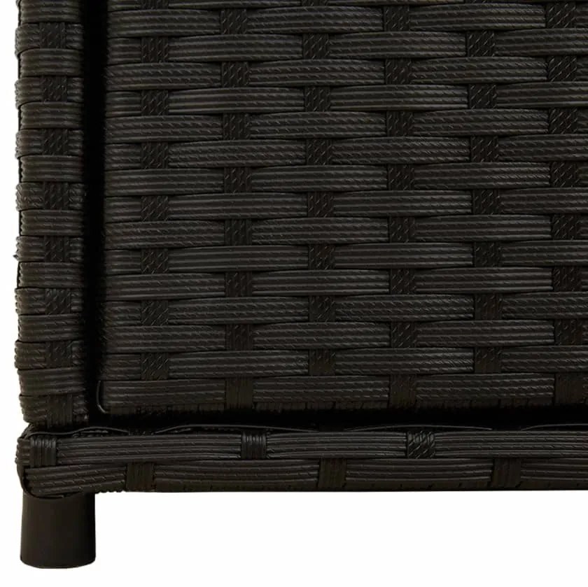 Armário de arrumação p/ jardim 105x55x113 cm vime PE preto