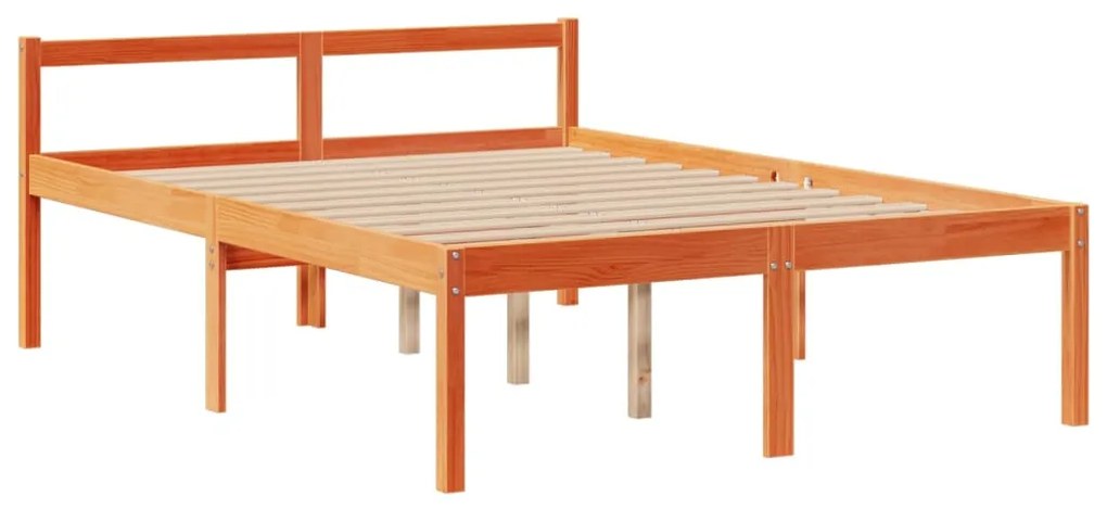 Cama com estante sem colchão 140x190 cm pinho maciço