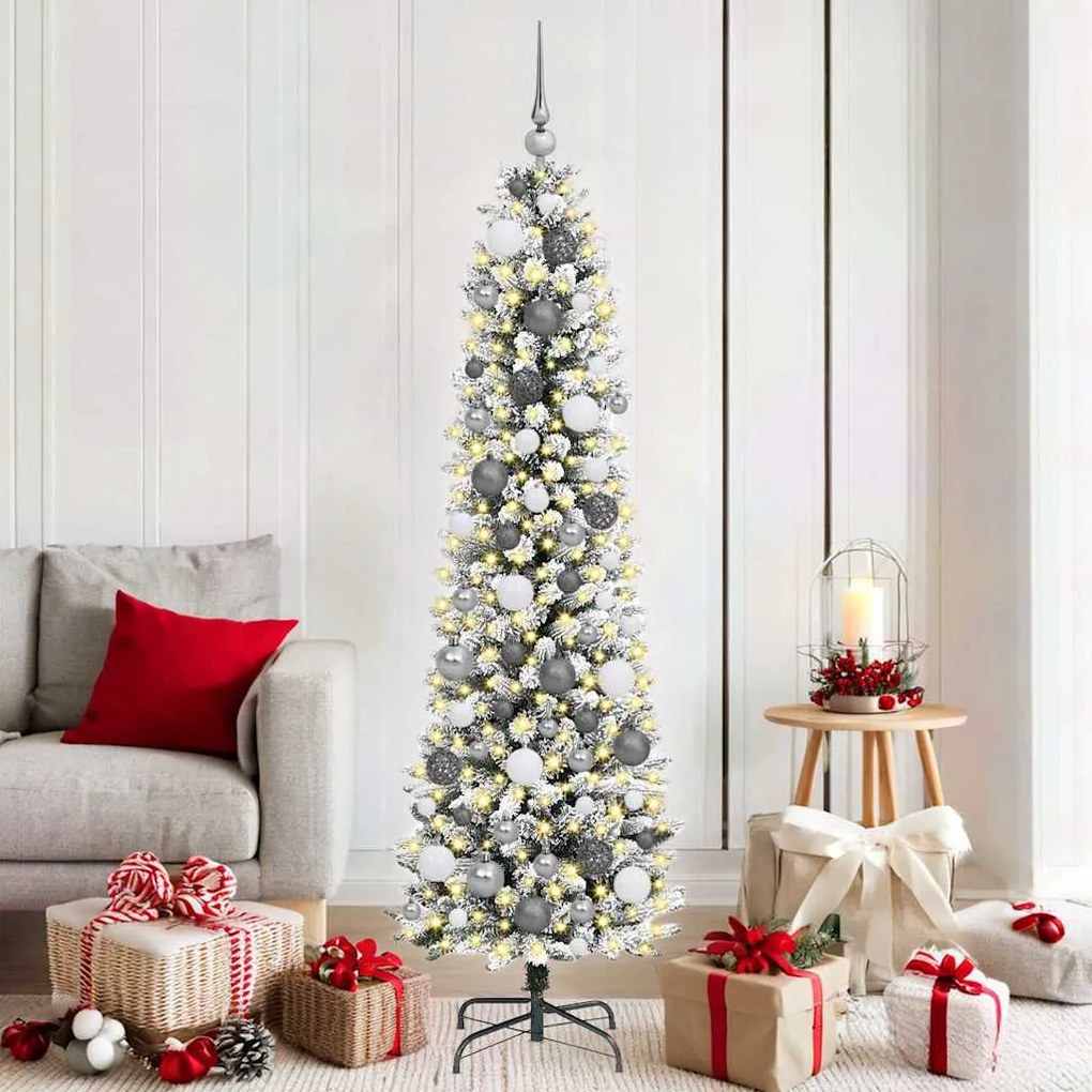 Árvore de Natal Slim Branco 180 cm PVC