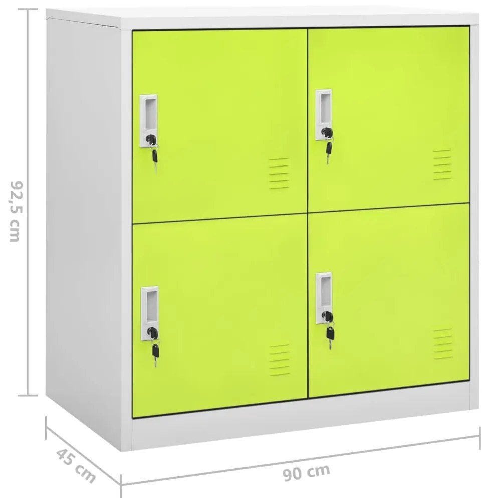 Cacifos 2 pcs 90x45x92,5 cm aço cinzento-claro e verde