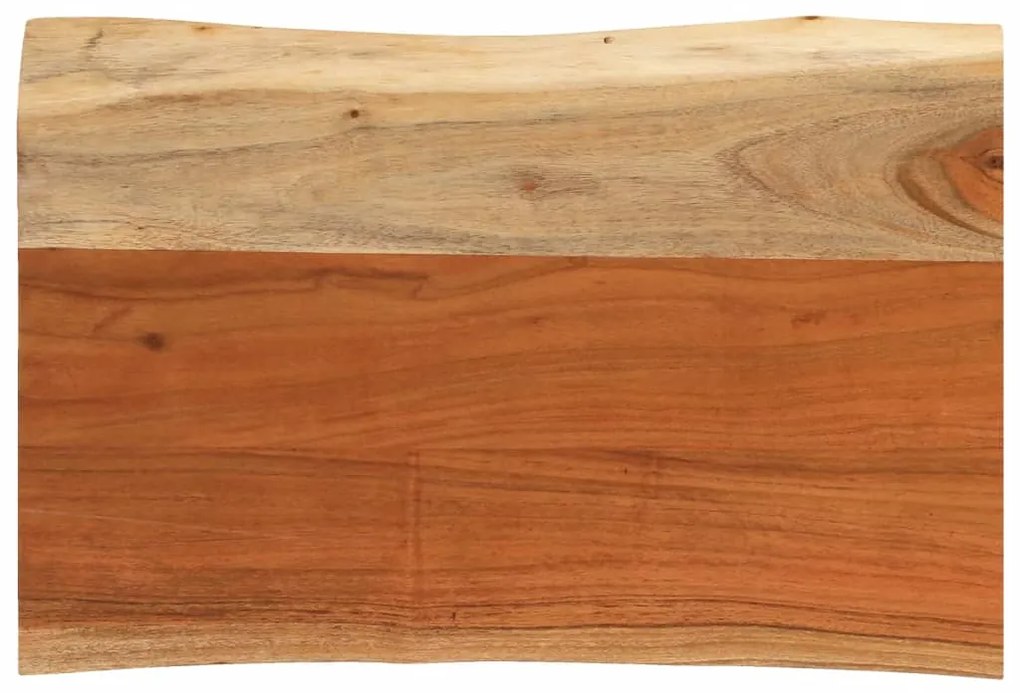 Tampo de mesa retangular borda viva 50x40x3,8 cm acácia maciça